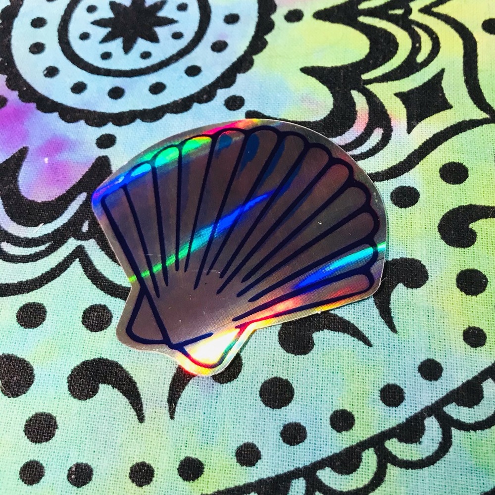 Shell Metallic Prismatic Reflective Single Decor Sticker - Picture 2 of 7